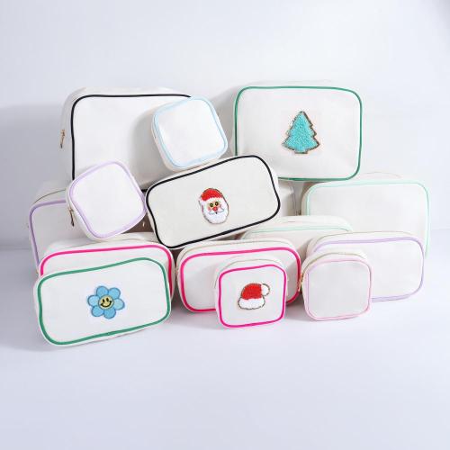Custom Logo Design Canvas Zipper Pouch Solid Color Plain Make Up Pouches Reusable Cosmetic Makeup Bags Cotton Canvas Bag