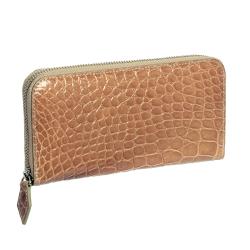 Fashion women hand purse luxury crocodile embossed pattern pu leather rfid blocking wallet purse bag for travel