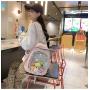 nylon Cute backpack with doll Custom Design Women Girls PU Leather Clear window Display School Backpack Ita Bags