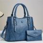 New wholesale luxury leather fashion quilted leather tote bags set women's large capacity women's shoulder bags 2024