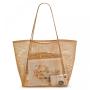 LX073 Summer Travel Mesh Beach Bag for Beach Vacation Swimming Family Travel Essentials Mesh Beach Tote Bag for Women