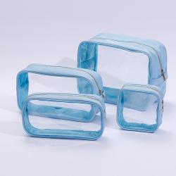 Keymay Stock 7 Color S M L XL Transparent Cosmetic Bag Large Pvc Makeup Bag Toiletry Travel Bag Women Clear Pouch