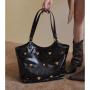 Large capacity 2024 shoulder bags pu leather handbag retro work sling bag popular handbags for woman
