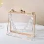 Fashion Acrylic Handbag Display Box Clear Purse Transparent Chain Evening Resin Clutch Cute Canvas Lady Bag Polyester Shell 400g