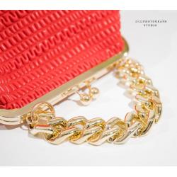 2022 Trendy Lady Designer Clutch  Bag Big Kiss-lock PU Leather Lattice Purse  Women Luxury Hasp Satchel  with Golden Chain