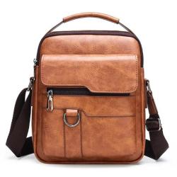 ZR534 Men Bag New Leather Briefcase Handbag backpack Single Shoulder Crossbody Bag PU Business Youth Vertical Boy Shoulder Bag