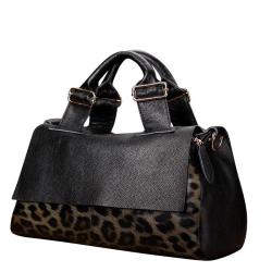 Genuine Leather Large Capacity Women's Bags 2024 New Leopard Handbag Female Tote Bag Soft Leather Ladies Crossbody Shoulder Bag