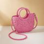 New straw woven bag diagonal beach bag shoulder bag