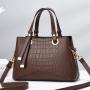 2023 New Solid Color Versatile Tassel Stone Pattern One Shoulder Handheld Cross border Large Capacity Light Luxury Stylized Wome