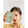 HR545 Women's Short Buckle Coin Wallet Retro Pu Wallet Horizontal Square ID Card Holder Purse Casual Business Passport Holders
