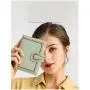 HR545 Women's Short Buckle Coin Wallet Retro Pu Wallet Horizontal Square ID Card Holder Purse Casual Business Passport Holders