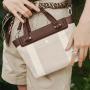 OEM ODM Fashion Canvas Tote Bag Pu Handle Designer Ladies Handbag Cotton Canvas Crossbody For Women