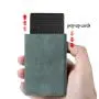 Custom Minimalist Wallet with ID Card Window Pop Up Front Pocket Wallet Genuine Leather Minimalist Card Holder
