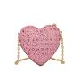 Summer heart shape diamond evening bags for party shine shoulder bags for lady clutch purses