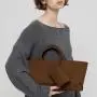 Customize Luxury Stylish Large Capacity Suede Womens Tote Bags With Pouch Fashion Vegan Leather Custom Logo Womens Handbags