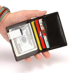 HF026 CUIKCA Credit Card Holder Wallet Metal Clip Pu Leather Business Fashion Custom Logo Pattern Color Material Type
