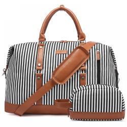 2022 Realer Canvas Women Overnight Bags Carryon Travel Duffel Tote handbags with Shoe Compartment weekend bags  Toiletry Bag