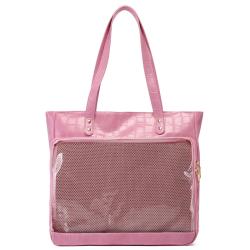 Wholesale Large Capacity Women Tote Bags Handbag Shoulder Bag Pins Display Clear Window Custom Ita Bag