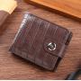 Men's New Vintage Crocodile Fashion Horizontal Soft Wallet Multi-Card Cross-Border Short Waterproof Young's Wallet