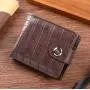 Men's New Vintage Crocodile Fashion Horizontal Soft Wallet Multi-Card Cross-Border Short Waterproof Young's Wallet