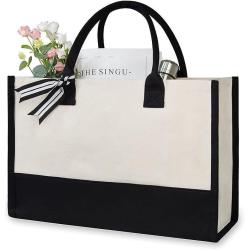 Customized logo and carrying gift for spot canvas tote bag large capacity shopping bag personalized design Letter Tote Packaging
