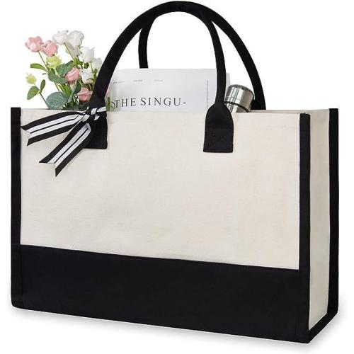 Customized logo and carrying gift for spot canvas tote bag large capacity shopping bag personalized design Letter Tote Packaging