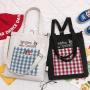 Wholesale 2024 New Simple Plaid Backpack Women Canvas Messenger One Shoulder Tote Bag