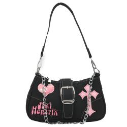 Hot Sale Dark Cross Design Women Underarm Bag Cool cross Style Handbag