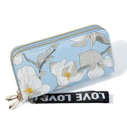 ZR818 Women's Wallet Long Handbag PU Double-layer Zipper Coins Wallet Purse Stylish Contrast Color Mobile Phone Bag Card Holder