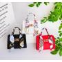New Silk Scarf Ladies's Small Square Bag Handbags Pu Leather Wholesale Sling Shoulder Phone Bag for Women