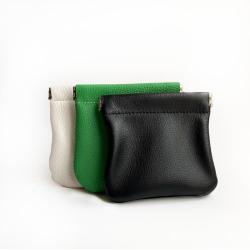 Wholesale Genuine Leather Automatic Closing Data Cable Mini Cosmetic Lipstick Pouch Coin Purse Leather Earphone Storage Bag