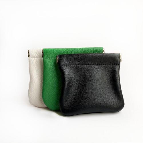 Wholesale Genuine Leather Automatic Closing Data Cable Mini Cosmetic Lipstick Pouch Coin Purse Leather Earphone Storage Bag