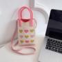 KBW634 Lovely Decorative Cell Phone Bag Student Knitting Hand Carry Storage Coin Purse Fashion Handheld Crossbody Small Bag
