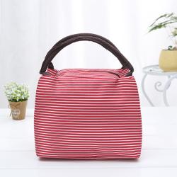 Insulated Lunch Bag Thermal Stripe Tote Cooler Picnic Food Small Lunch Bag For Women