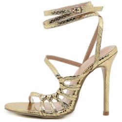 sandales femme talon haut Wrap Around Strappy Sandals Open Toe Side Hollow High Heels Ankle Cross Strap Sandals With Snake Wrap