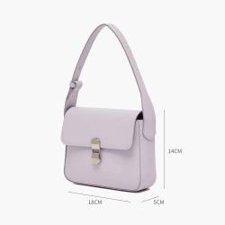 2024 New Fresh Handbags Solid Color Shoulder Bag Smooth Texture Vegan Leather Luxury Bags Simple Portable Square Shoulder Bag
