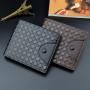 New men's wallet men's short fashion open wallet casual trend woven pattern multi-card large capacity wallet 2021