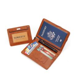 ZR046 Customized PU Storage Vaccine Card Set Certificate Passport Bag RFID Driver's License Passbook Travel Passport Wallet