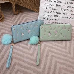 Long Embroidery Card Bag 2024 Ladies Coin Purse New Design Small Bag Female Wholesale Fashion Wallet Coin Purse