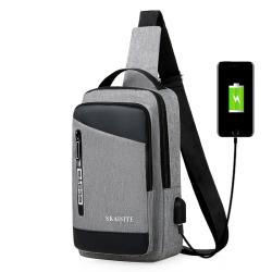 Customized Luxury Designer Mobile Cell Phone Usb Charging Sport Male Crossbody Chest Bag With Logo