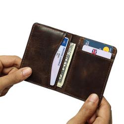 Factory wholesale Vegetable Tan Leather Mens Leather Bifold Wallet Rfid Wallet bifold card holder