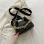 2023 New Korean Version Of Fashion Small Square Bag Trend Texture Chain Single Shoulder Bucket Bag Pu Leather Zipper Handbag