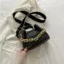 2023 New Korean Version Of Fashion Small Square Bag Trend Texture Chain Single Shoulder Bucket Bag Pu Leather Zipper Handbag
