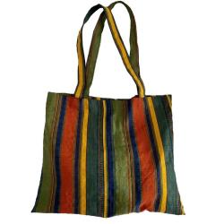 ZR726 Environmentally Friendly Shopping Bag Retro Cotton And Hemp Stripe Fashion Handbag Simple Versatile Shoulder Tote Life Bag