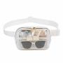 Custom Stadium Approved Women Men Tpu PVC Fanny Pack Crossbody Pouch Waist Bag 1L Clear Belt Bag with Metal Logo