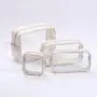 RTS S M L XL Outdoor Chenille Patch PVC Travel Transparent Cosmetic Bag Colorful Makeup Clear Custom Logo Clear Cosmetic Bag