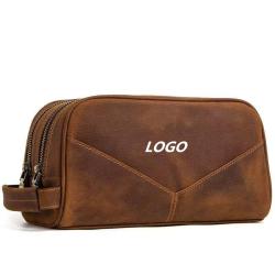High quality genuine leather men tote bag factory retro leather wallet fashion men's card bag men's business bag