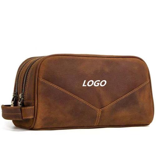 High quality genuine leather men tote bag factory retro leather wallet fashion men's card bag men's business bag