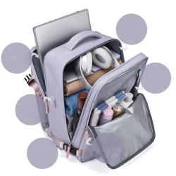 XL183 Durable Computer Backpack With USB Waterproof Wearable Multicard Slot Backpack Expandable Large Capacity Shoulder Bag