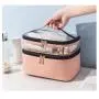 HR234 Ladies Fresh Sweet Makeup Bag Women's Storage Fashion Portable Cosmetic Bag Waterproof PU Travel Pleasant Trip Wash Bag